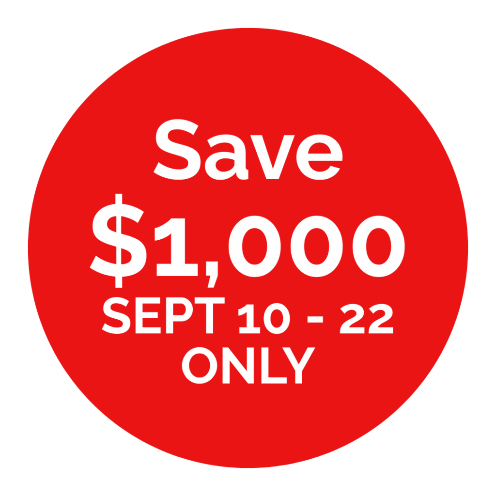 Sale $1,000 SEPT 10 22 ONLY